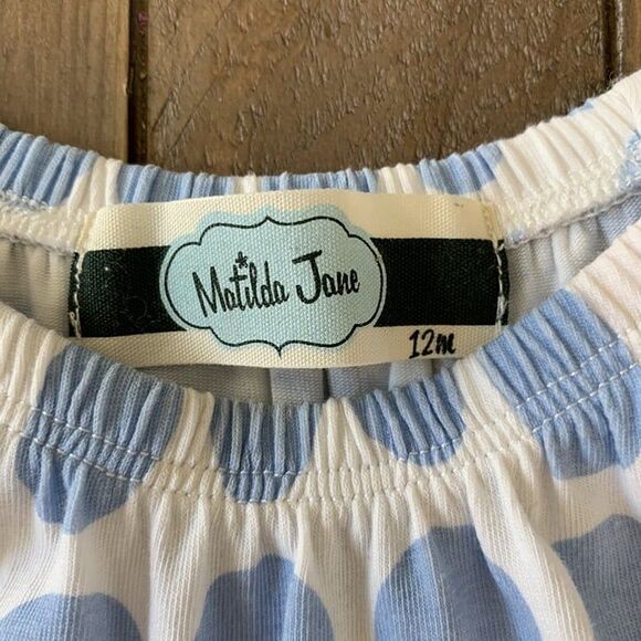 Matilda Jane White Top with Blue Polka Dots 12-18M - Picture 4 of 4